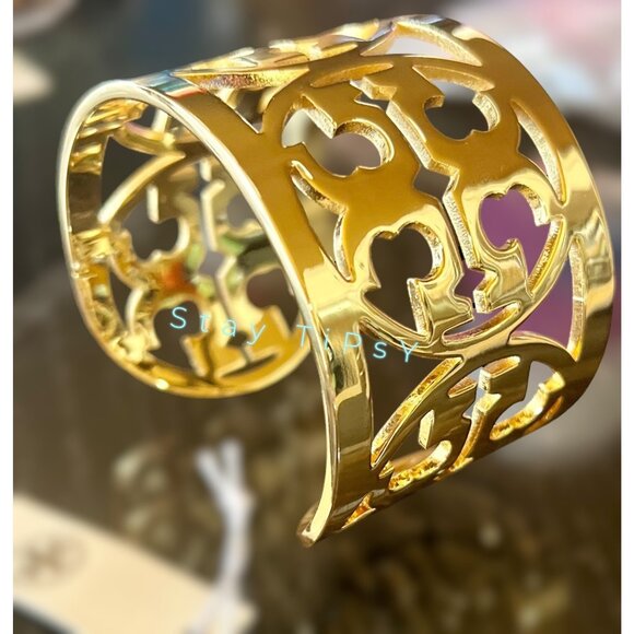Tory Burch Gold Miller Bangle Bracelet - Picture 1 of 8